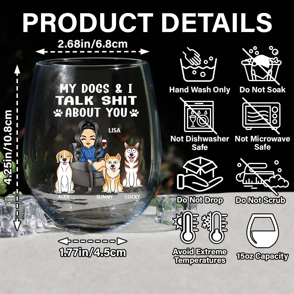 Personalized Wine Glass for Dog Lovers – Fun Gift for Her and Her Dog with Custom Design