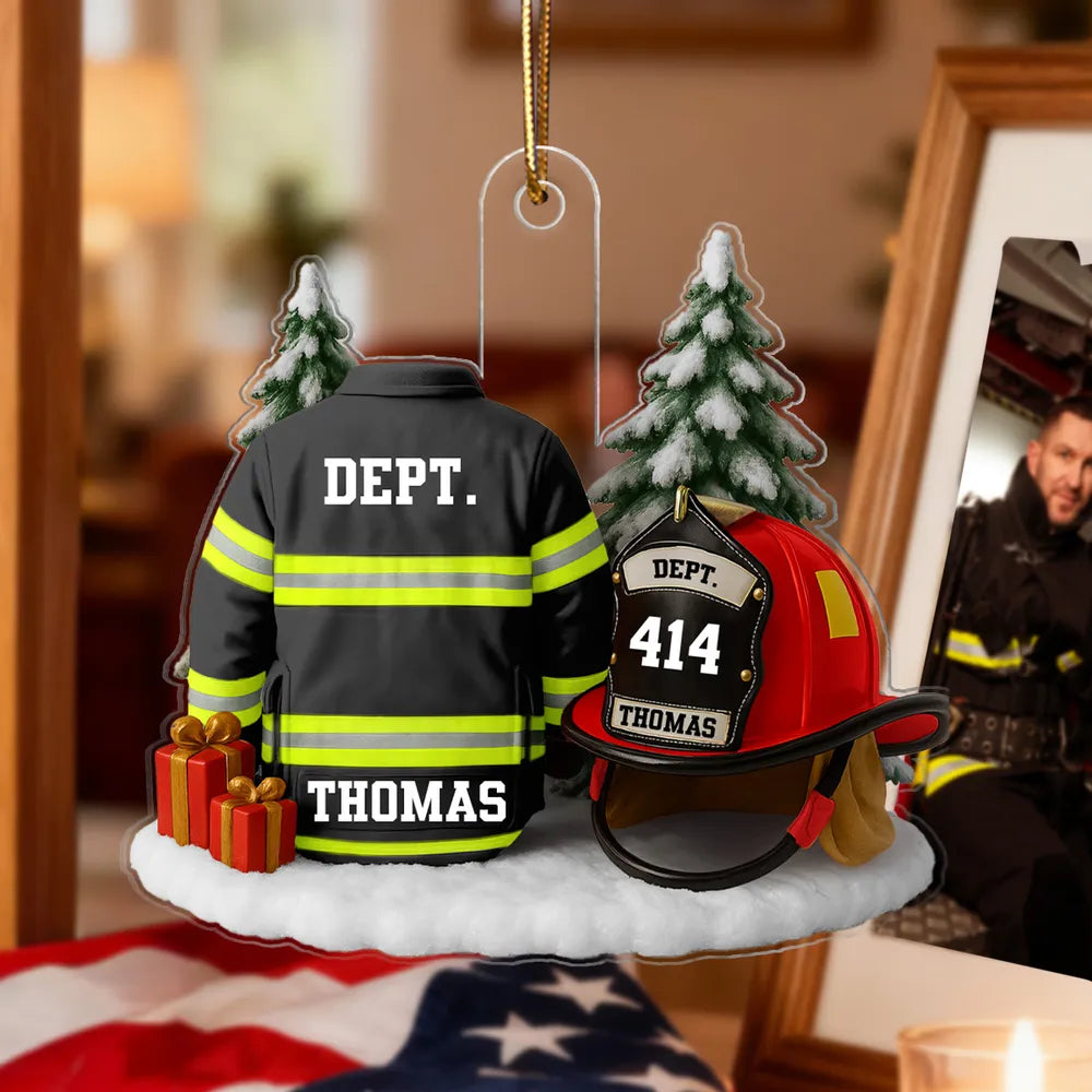 Firefighter Ornament β Fire Jacket and Helmet Design, a Heartfelt Gift Honoring Bravery and Service