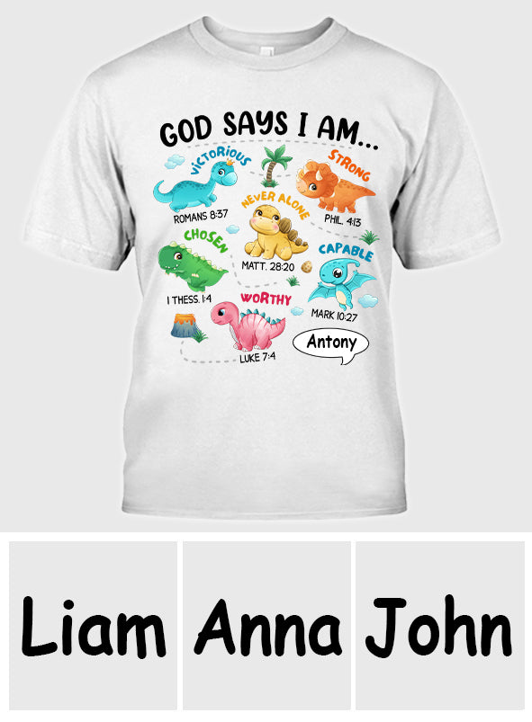 For Grandson Dinosaur I Am - Personalized grandson T-shirt And Hoodie