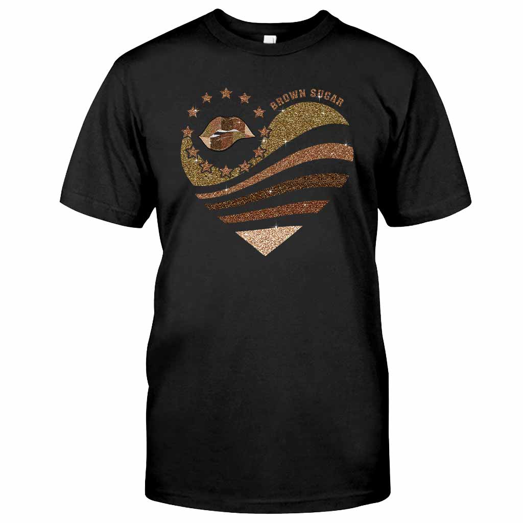 Brown Sugar - African American T-shirt and Hoodie With Faux Glitter Print 112021