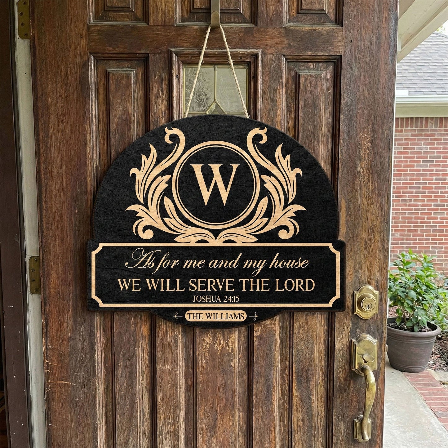Wooden Sign As For Me And My House We Will Serve The Lord Personalized Door Decor A Sweet Housewarming Gift