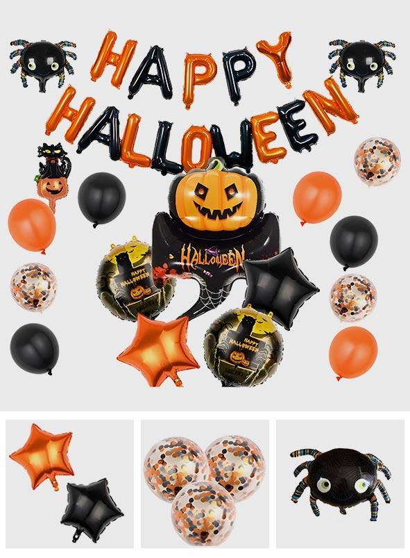 Happy Halloween - Halloween Party Balloons Set With Banner