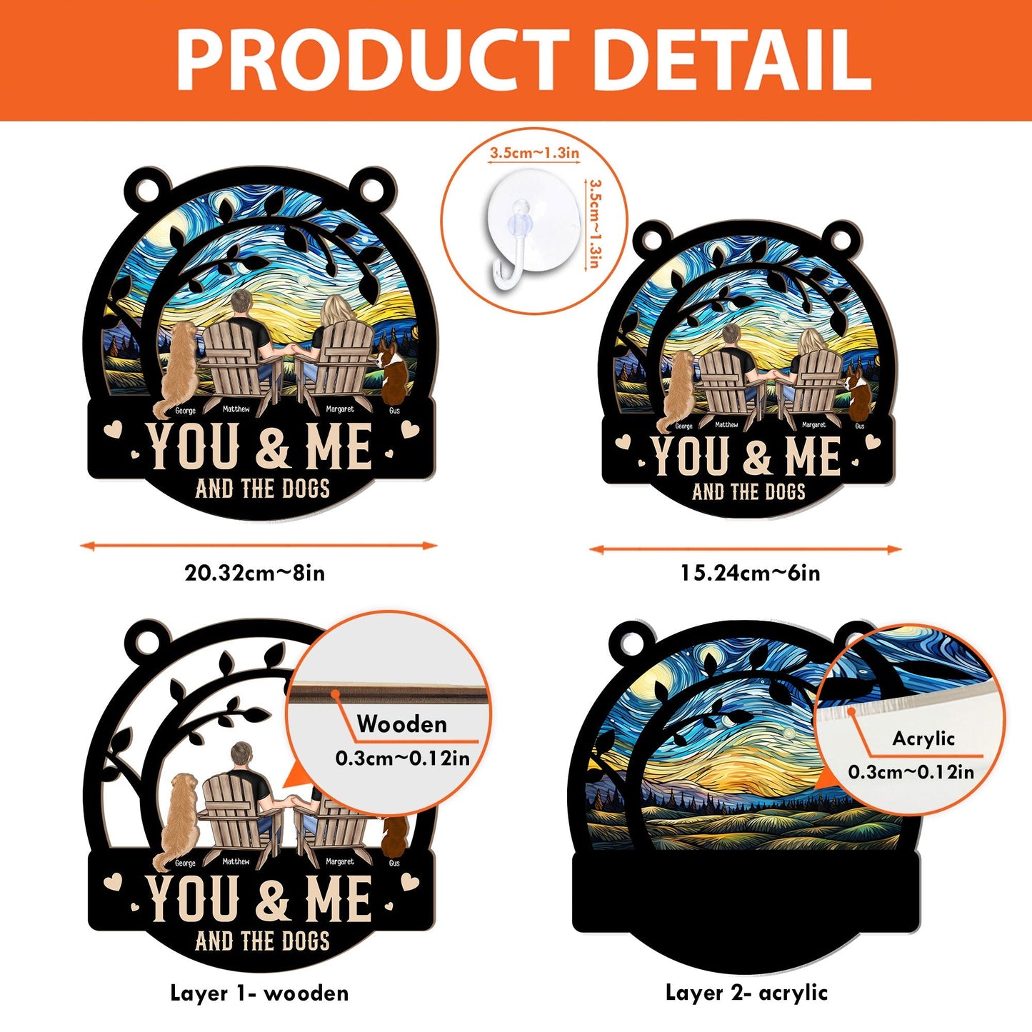 Starry Patio – “You, Me & the Dogs” Layered Ornament
