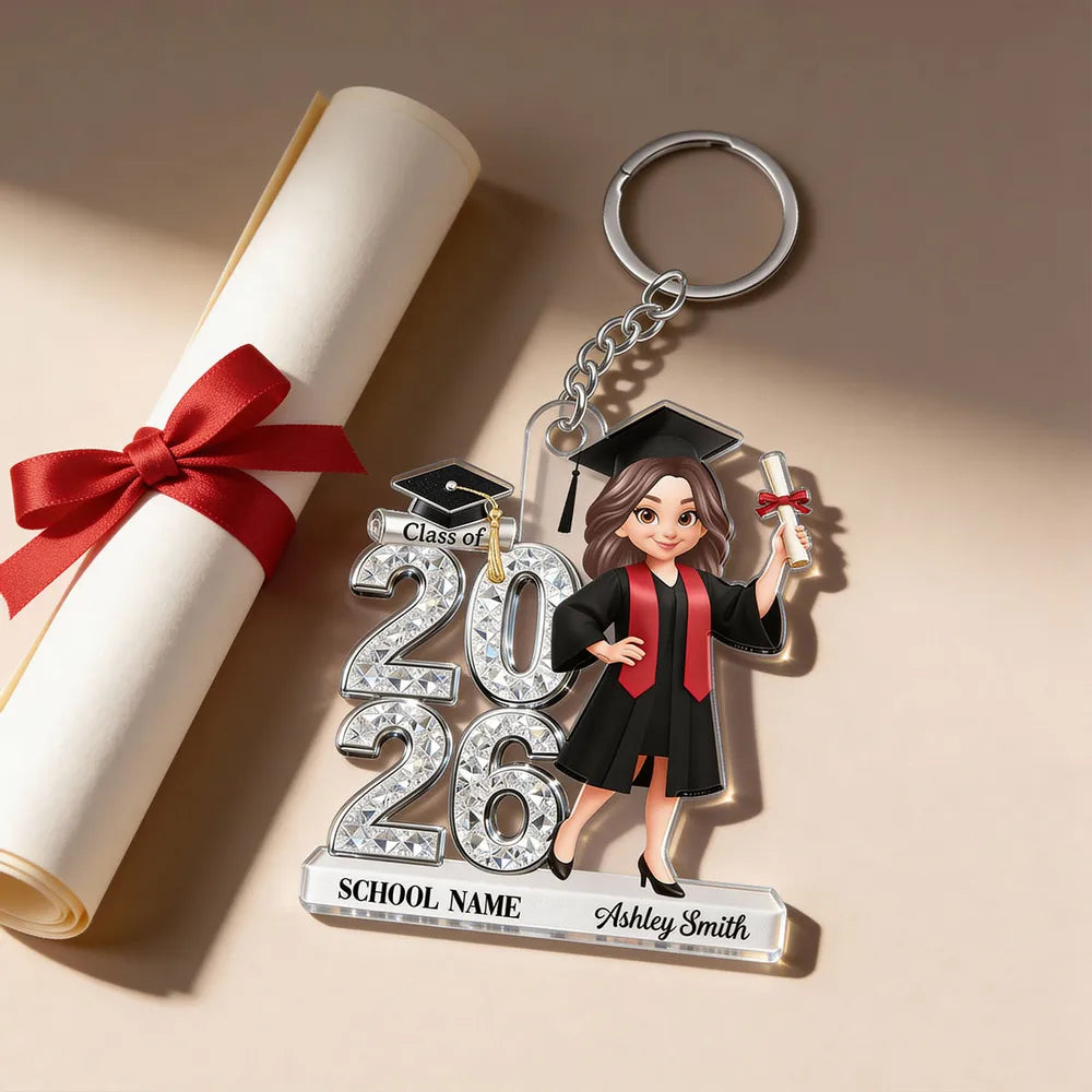 Shaped Acrylic Block Plaque Personalized Graduation Keepsake With Cap and Diploma - A Meaningful Gift for Your Grad