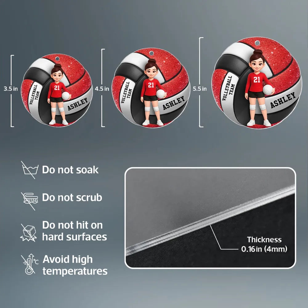 Acrylic Ornament for Volleyball Players | Custom Sporty Design, Gift-Ready Keepsake for Her