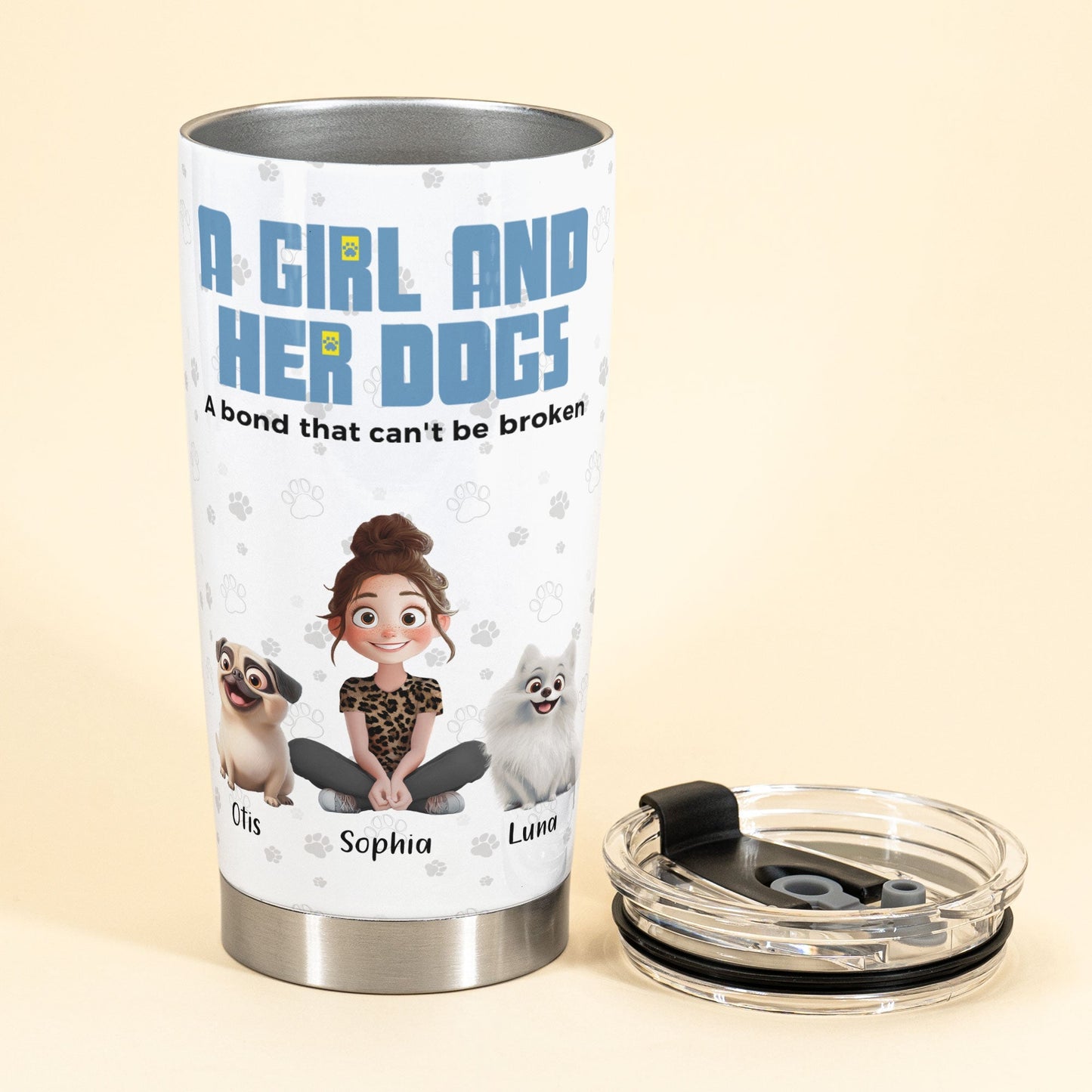A Girl and Her Dog β Custom Insulated Travel Tumbler, Gift for Dog Lovers