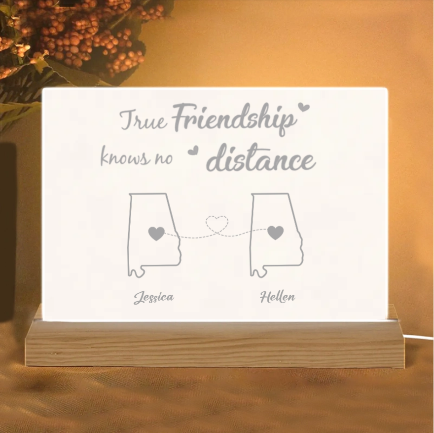 Personalized Friendship Mug - True Friendship Knows No Distance - Custom Cup or Ornament or Poster or Keychain or Plaque Gift for Best Friends, Long-Distance Friends