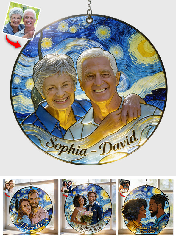 I Love You - Personalized Couple Window Hanging Suncatcher Ornament