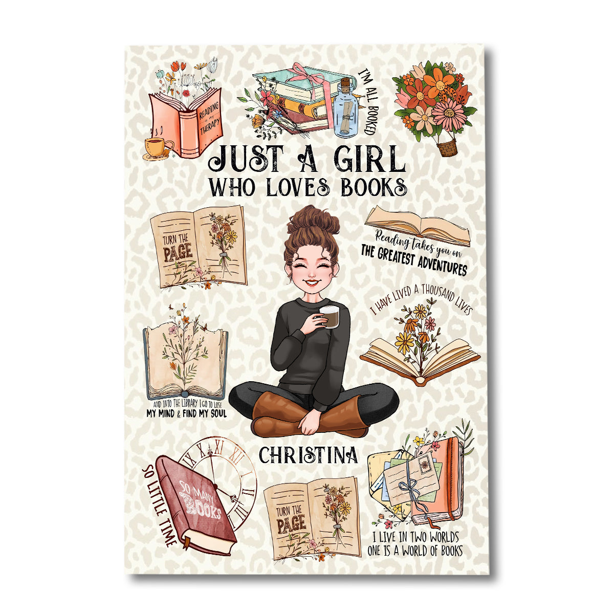 Just A Girl Who Loves Books - Personalized Book Canvas And Poster