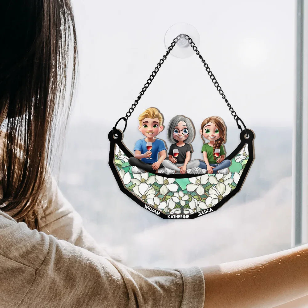 Customized Family Bond Ornament – Personalized Wood and Acrylic Swing Design for Mother’s Day