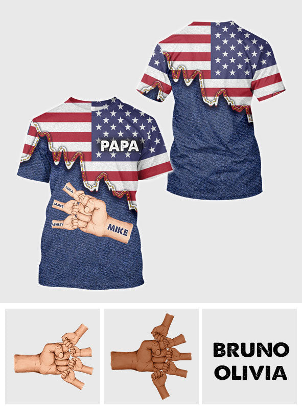 Daddy's Team - Personalized Father All Over Shirt