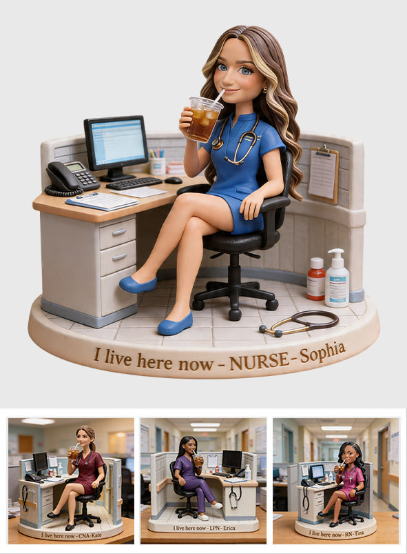 Custom Any Photo I Live Here Now - Personalized Nurse Custom Shaped Acrylic Plaque