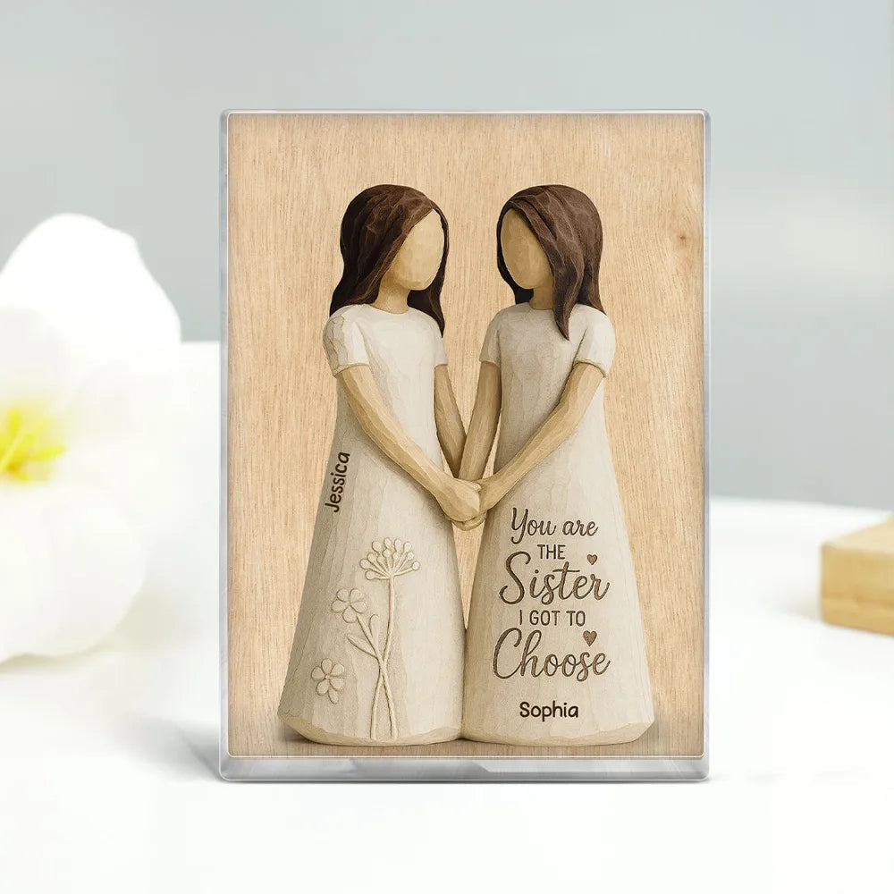 Forever Sisters by Choice β Custom Figurine Plaque for Best Friends, Gift for Her