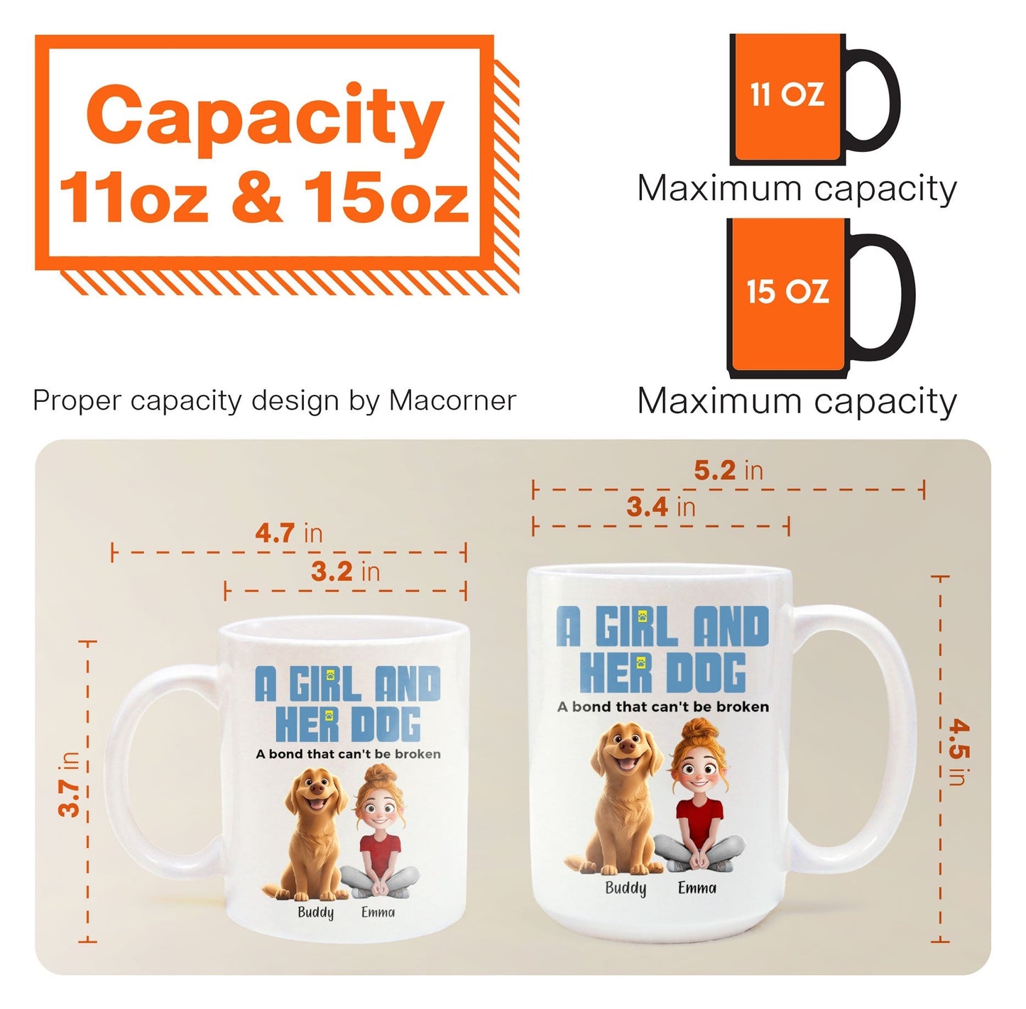 A Girl and Her Dogs" Personalized Mug, Special Gift for Pet Lovers, Perfect Dog Companion Bond Cup