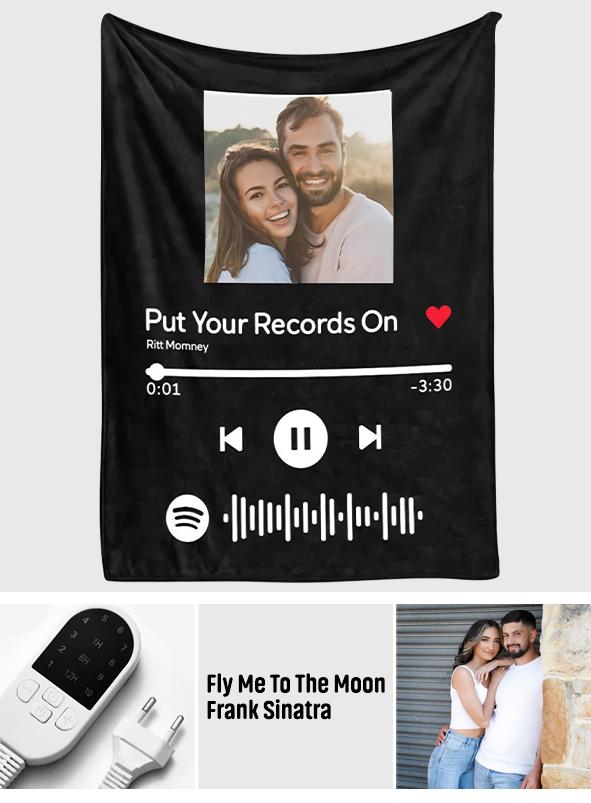 Song Code - Personalized Couple Heating Blanket with 3 Time Settings