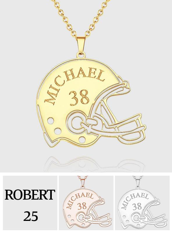 Touchdown - Personalized Football Sports Helmet Necklace