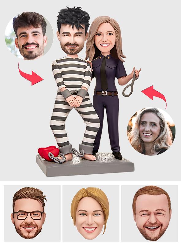 Personalized Couple The Police And The Prisoner Bobblehead