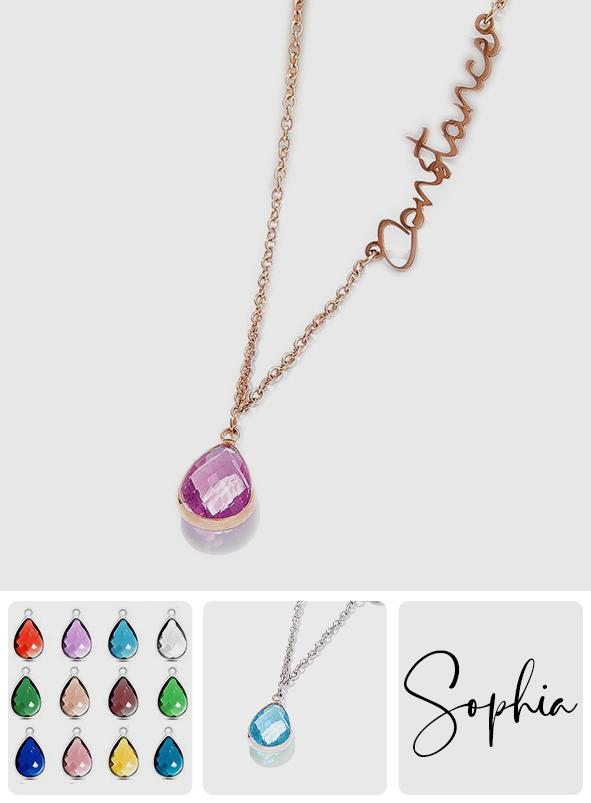 Personalized Birthstone Name Necklace