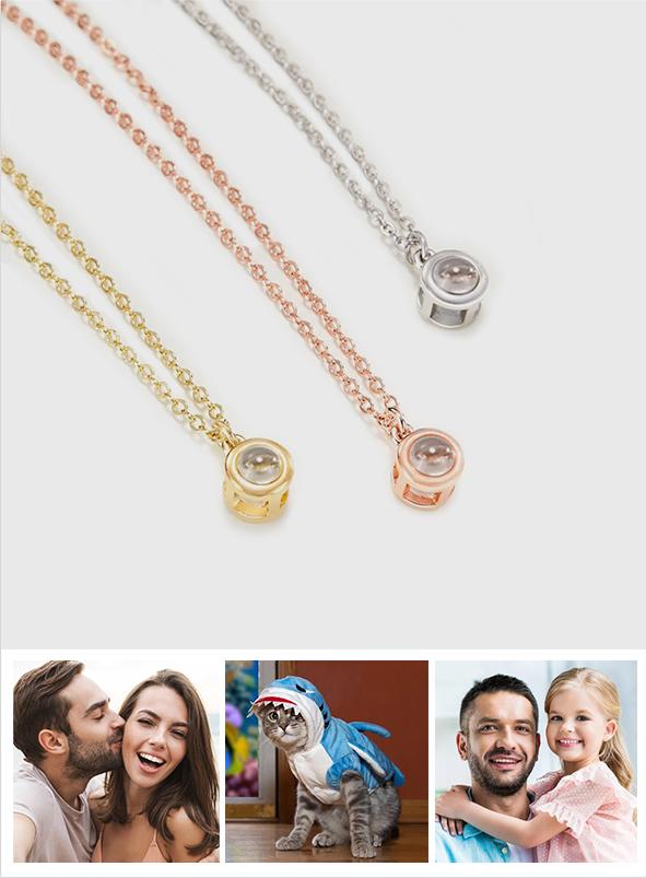 Personalized Circle Photo Projection Charm - gift for who lost a loved one