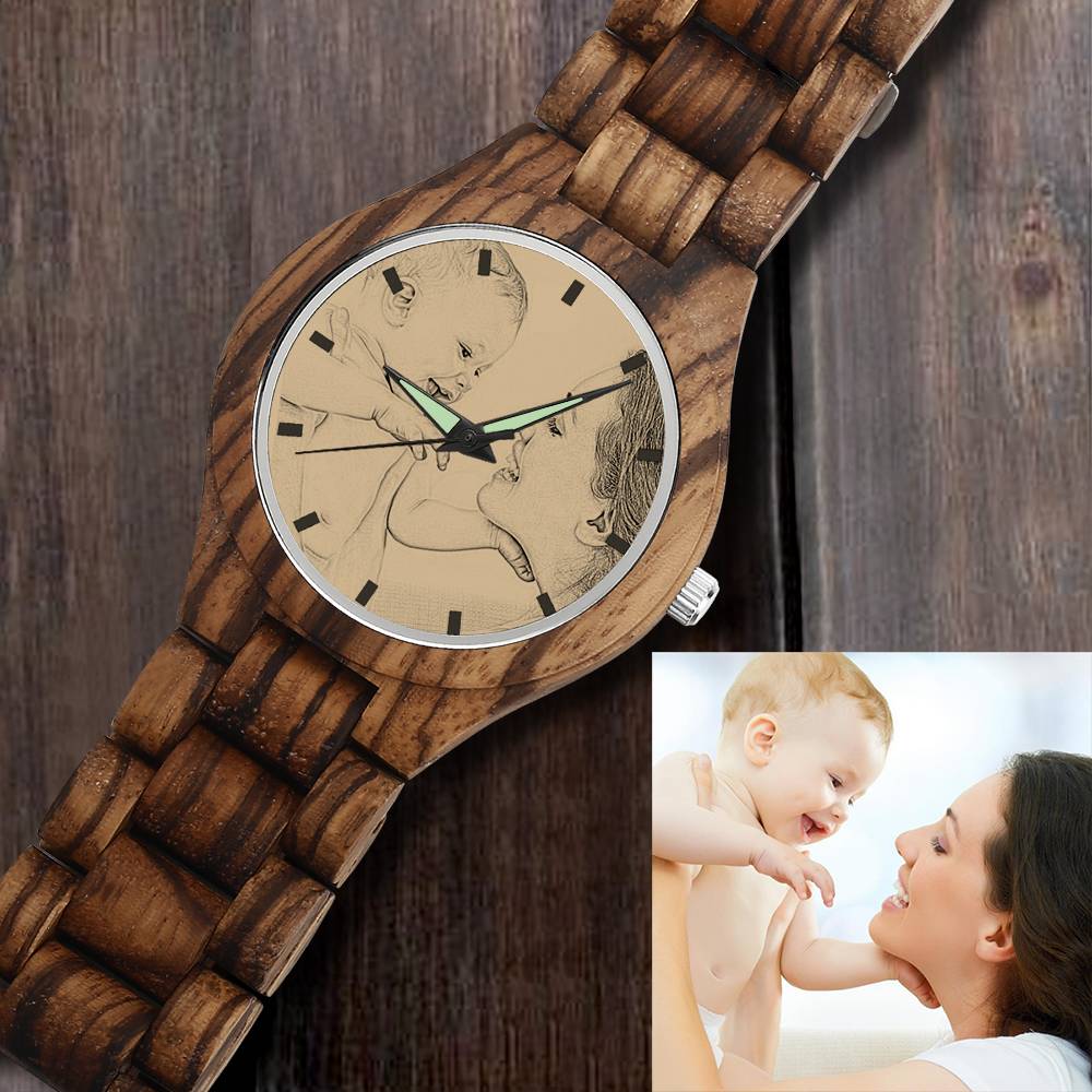 Personalized Engraved Wooden Men's Photo