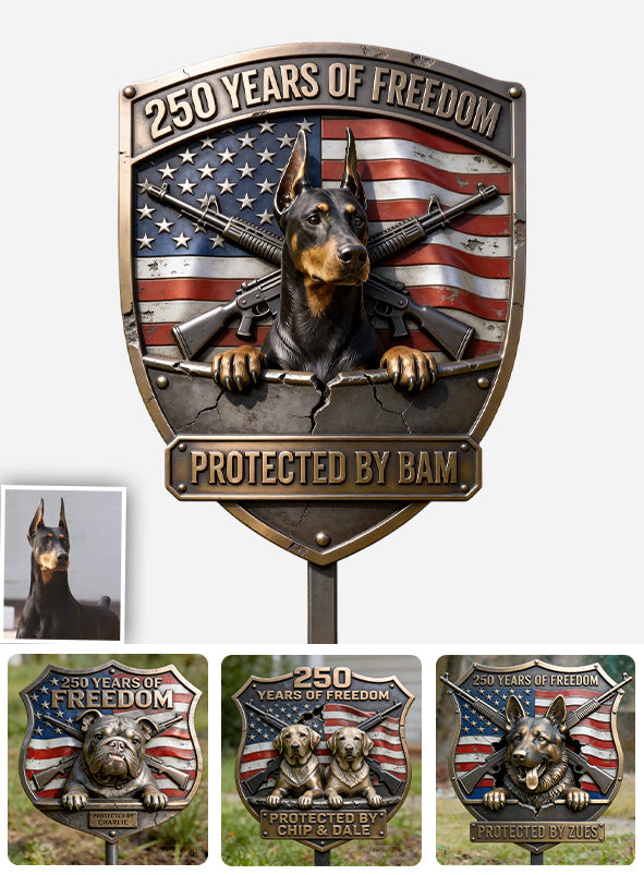 250 Years Of Freedom, Pet 250th US Anniversary - Personalized Dog Acrylic Garden Sign/ Acrylic Plaque Sign