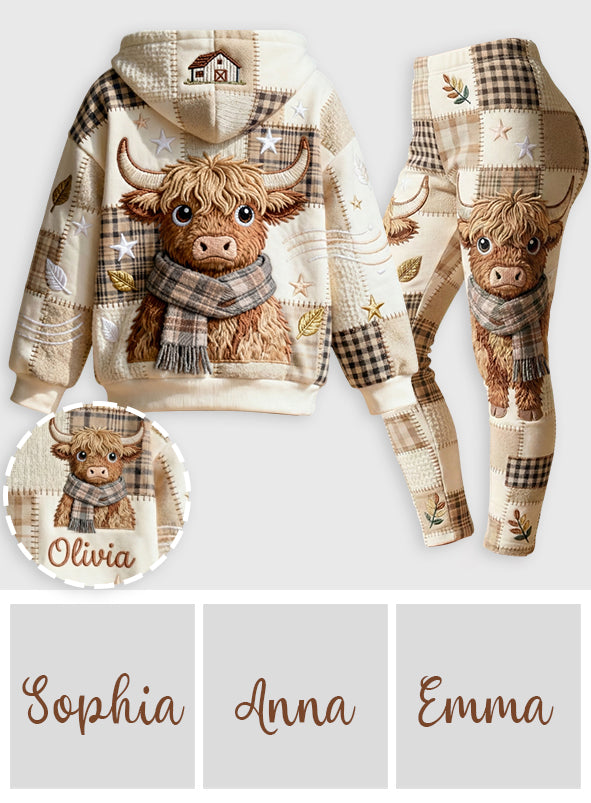 Cute Cow - Personalized Highland Cow Hoodie and Leggings
