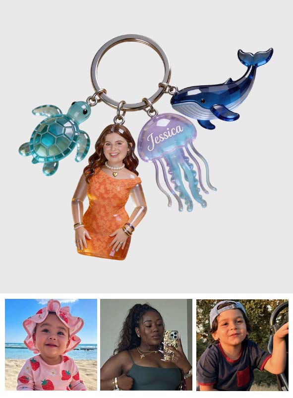 Custom Any Photo - Personalized Sea Lover Keychain With Charms