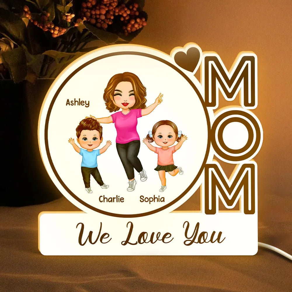 MOM We Love You – Custom Plaque for Mother's Day, Birthday or Family Celebration
