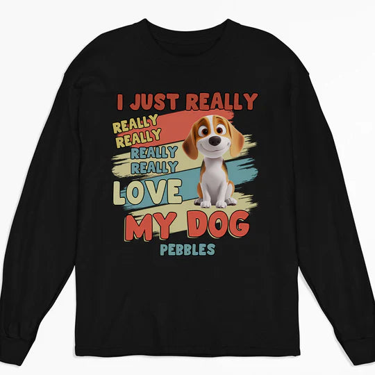 I Just Really Really Love My Dogs β Personalized Dog Lover Classic Tee With Cartoon Dogs and Names