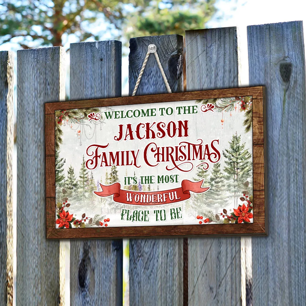 Wooden Sign Rustic Christmas Decor with Evergreen Art, Ready to Hang, A Creative Gift for Parents, Couples & Friends