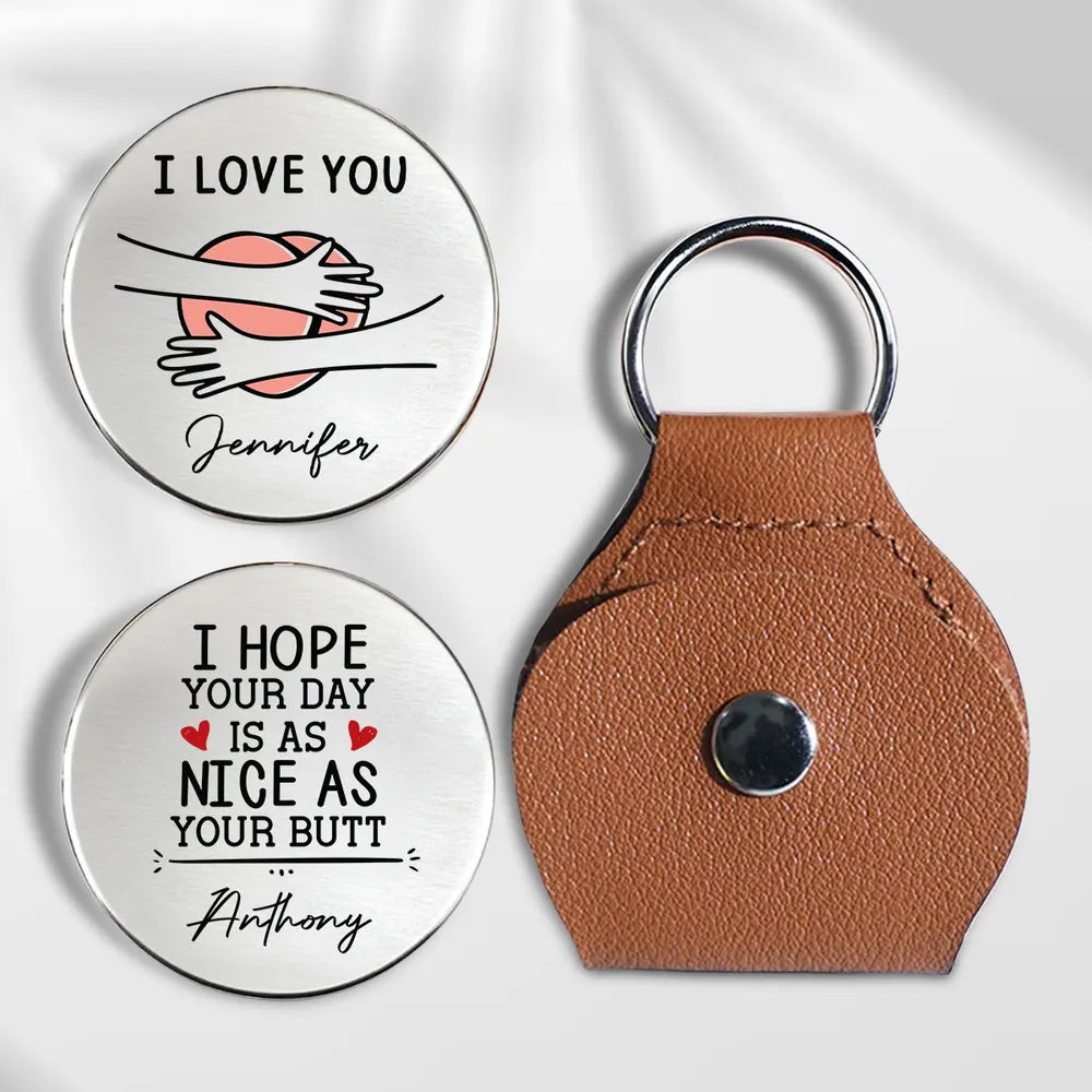 Personalized Pocket Hug Token with I Love You Hug Illustration, Sweet Everyday Keepsake, Unique Romantic Gift for Someone Special