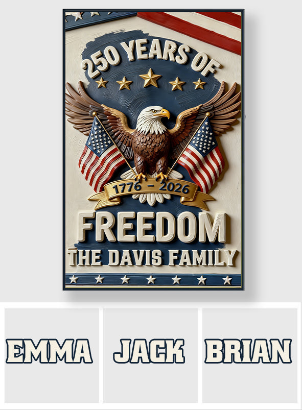 America 250th Anniversary Gifts - Personalized Independence Day/ 4th of July Canvas And Poster