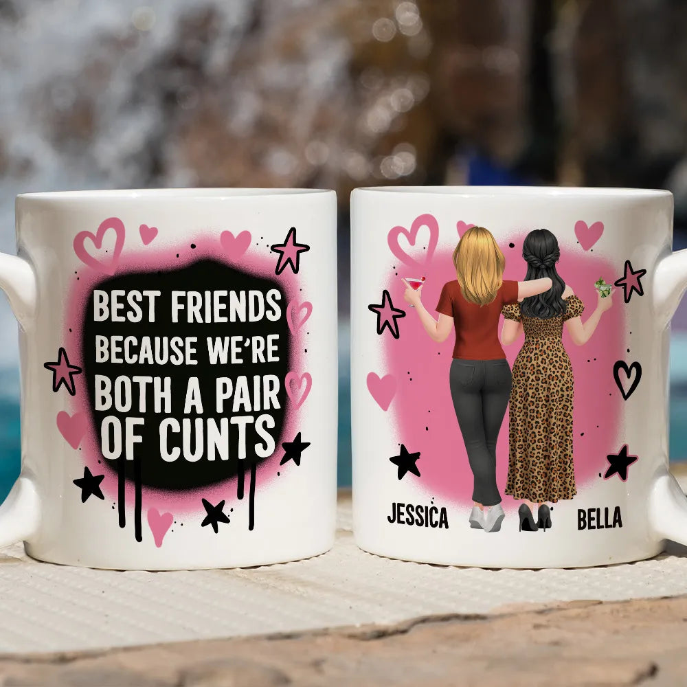 Personalized Best Friends Mug with Bold Funny Quote β Custom Characters, Unique Gift for Your Bestie