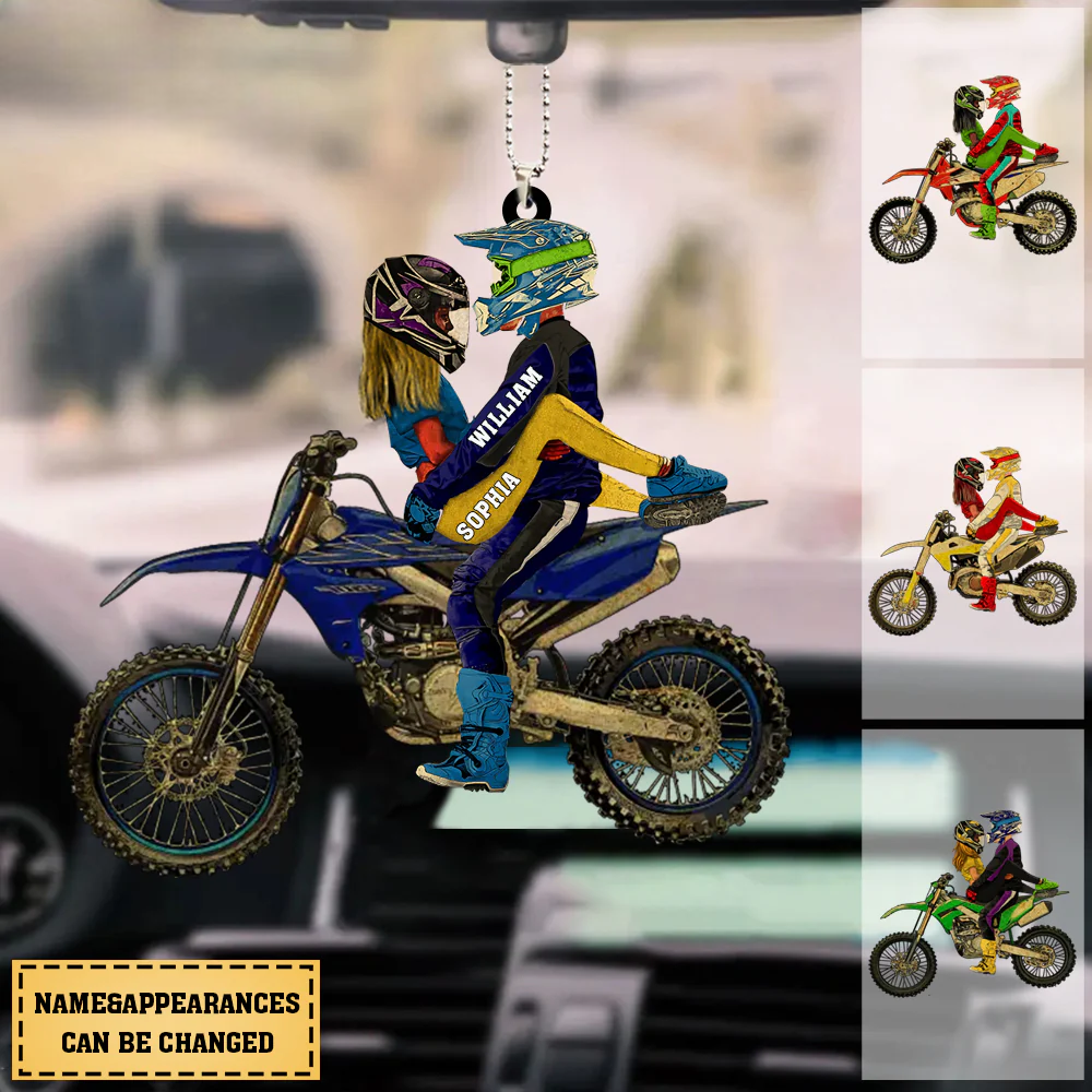 Custom Dirt Bike Couple Ornament - Unique Gift for Motorcycle Lovers