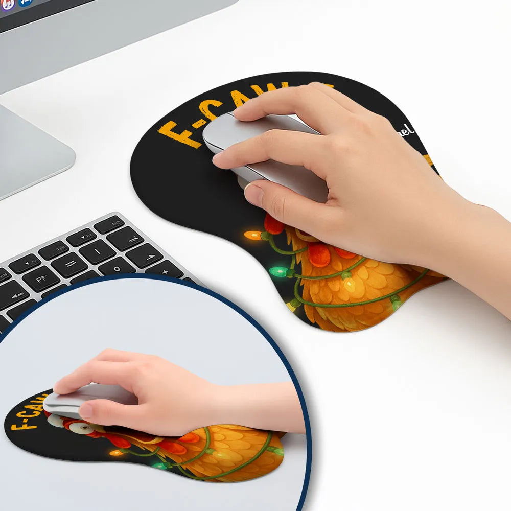 Personalized Lycra 3D Mouse Pad with Santa Chicken, Funny FCAWF Design, Unique Christmas Gift for Coworkers