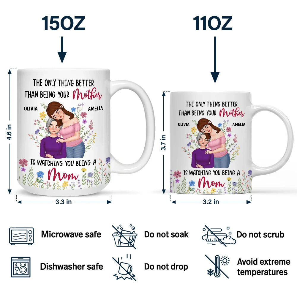 Personalized Mom Mug – ‘The Only Thing Better Than Being Your Mother is Watching You Being a Mom’ – Custom Gift for Mother or Daughter
