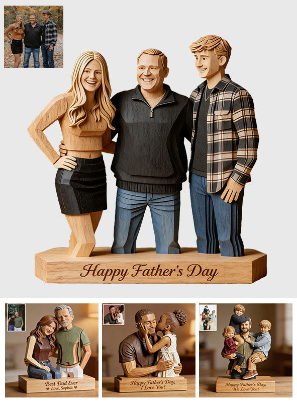 Custom Any Photo - Personalized Father Custom Shaped Wood Plaque