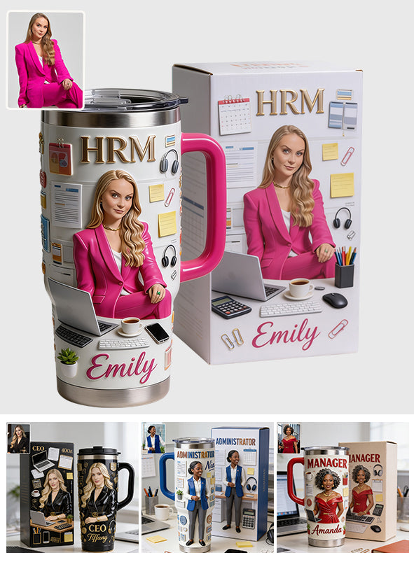 Custom Any Photo Office Staff Gift - Personalized Colleague Tumbler With Plush Charm