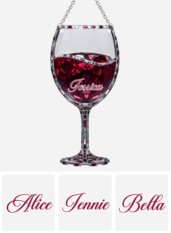 Just A Girl Who Loves Wine - Personalized Wine Window Hanging Suncatcher Ornament