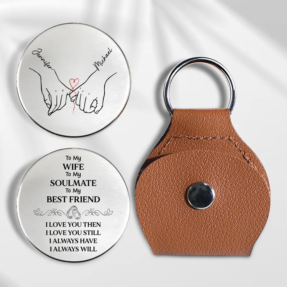 Personalized Pocket Hug for Wife, Soulmate Best Friend Message Keepsake, Holding Hands Heart Design, Unique Romantic Gift