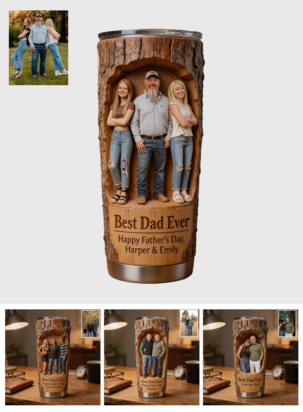 Best Dad Ever, Custom Any Photo - Personalized Father Tumbler