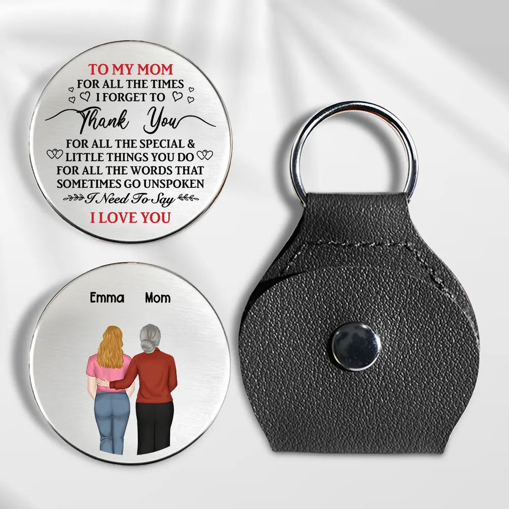 Personalized Pocket Hug for Mom, Thank You I Love You Quote, Everyday Keepsake Gift With Custom Touch