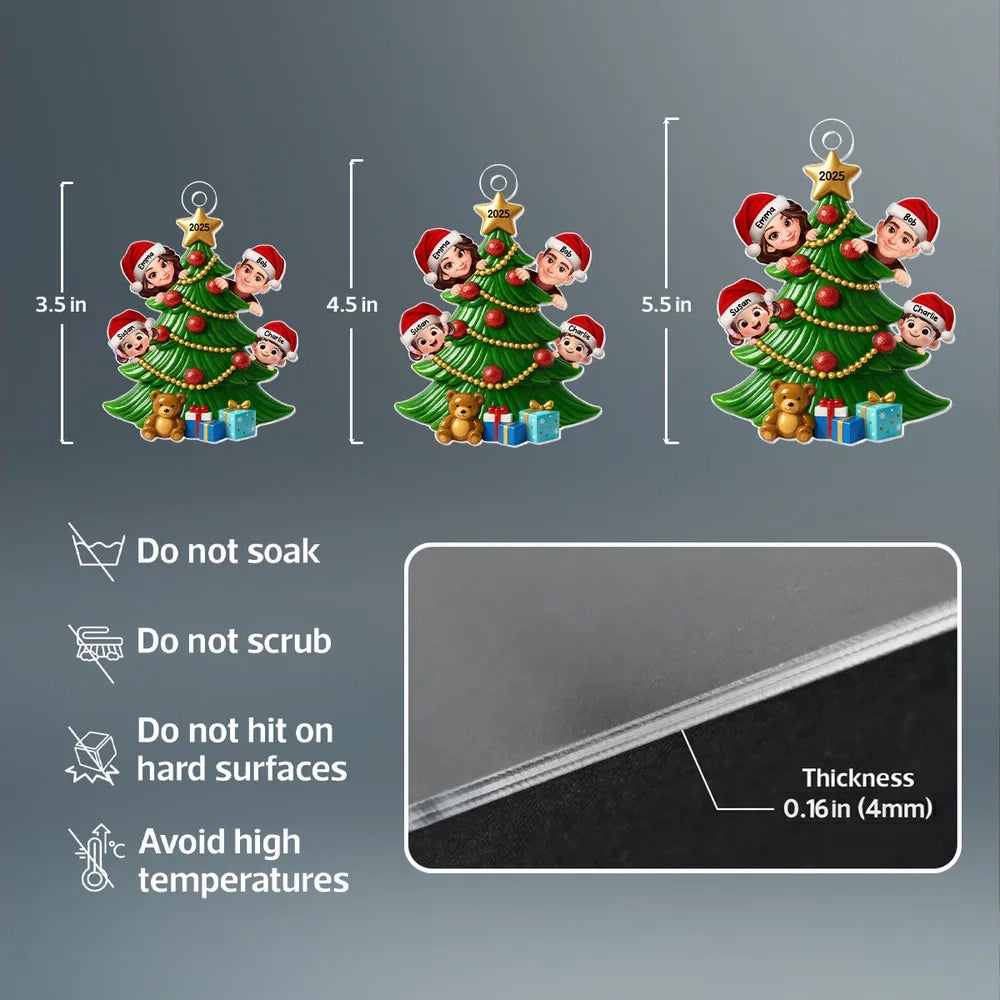 Christmas Tree Family Acrylic Ornament β Custom Christmas Decoration for Family