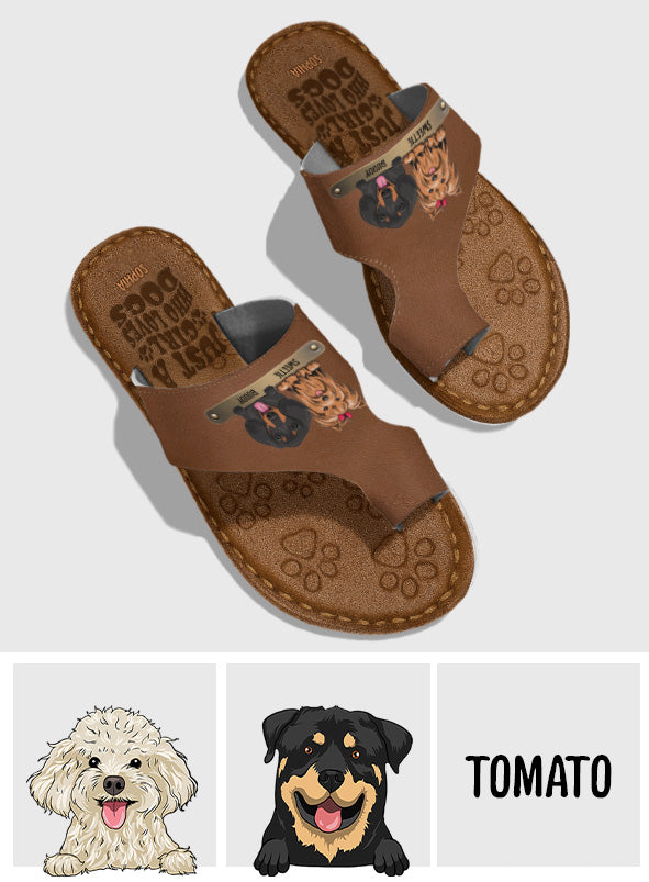 Just A Girl Who Loves Dogs - Personalized Dog Open Toe Sandals