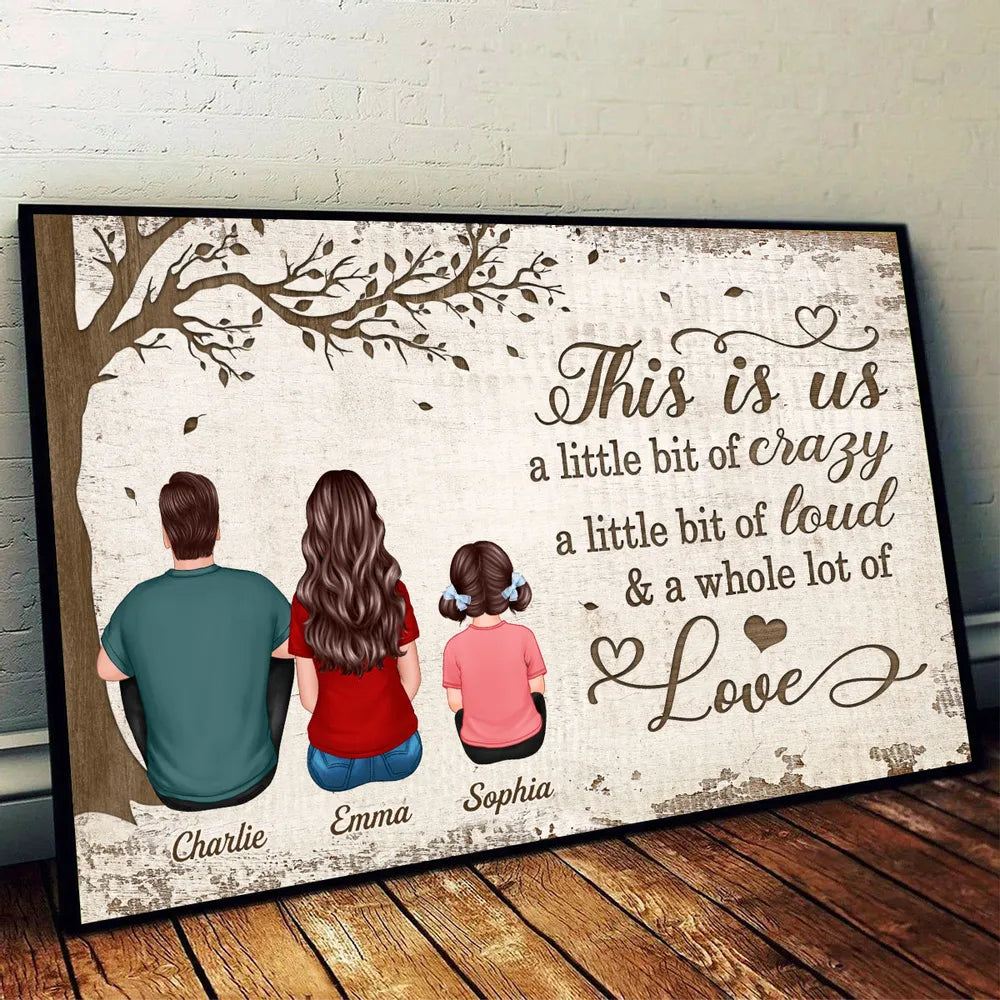 Personalized Family Poster Back View This Is Us Quote Wall Art Unique Gift for Mom or Parents