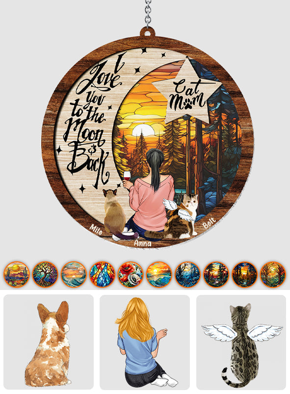 I Love You To The Moon And Back - Personalized Dog Window Hanging Suncatcher Ornament