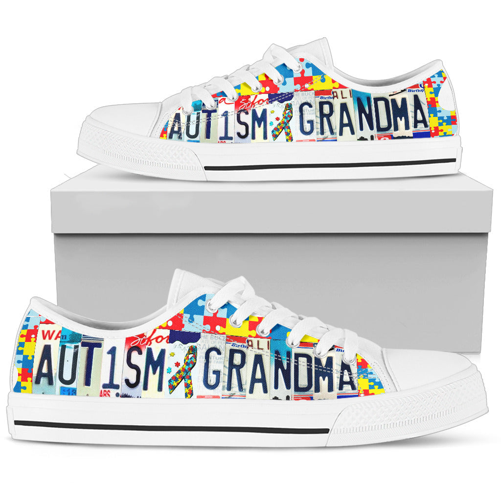 Autism grandma - Autism Awareness Low Top Shoes 0921