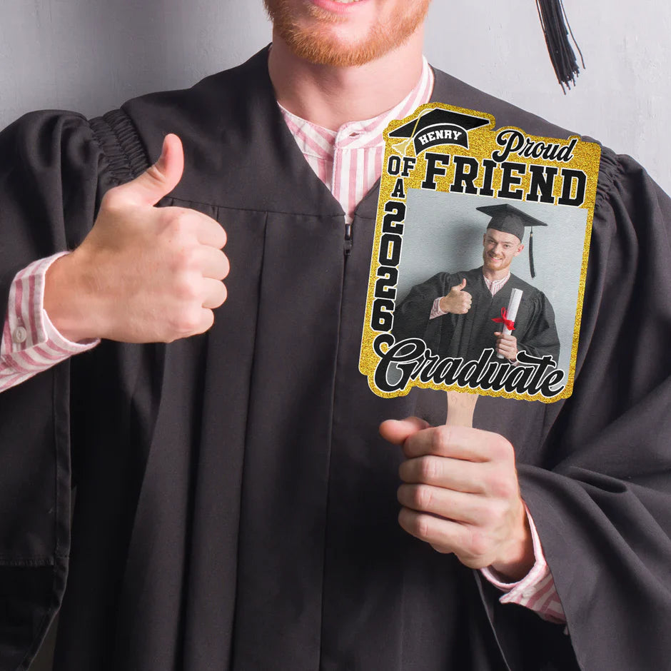 Personalized Graduation Photo Foam Board Fan, Proud Family Keepsake, Unique Gift for Grad Celebration