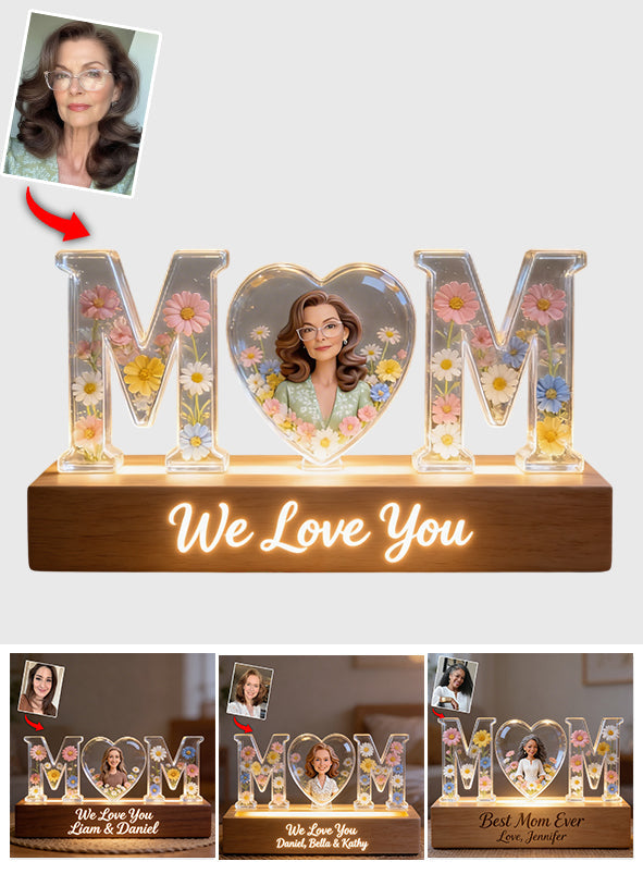 Custom Any Photo, Best Gift For Mom - Personalized Mother Shaped Led Night Light