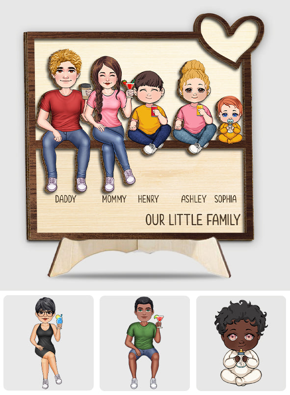 Our Little Family - Personalized Family 2 Layered Wood Sign / Wood Plaque